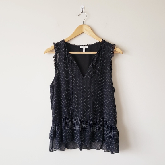 Joie Cici Silk Top Caviar/Porcelain - Picture 2 of 8